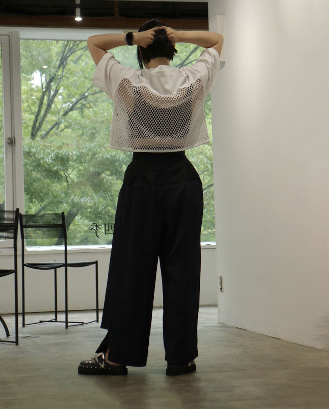 Rayon Silk Twill Trousers navy