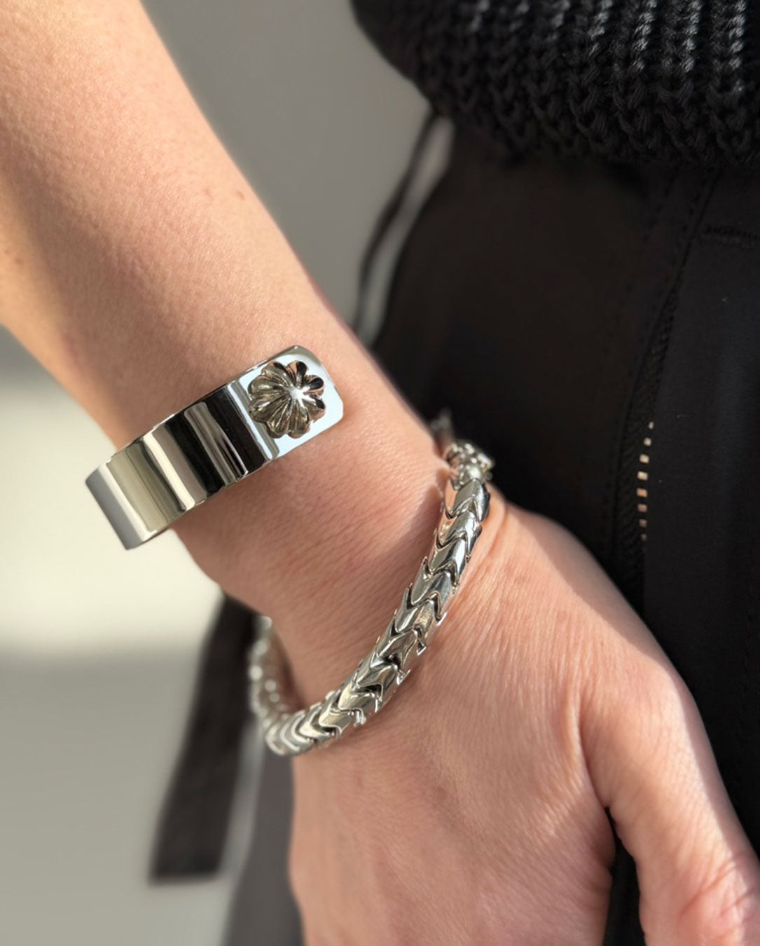 Metal Bangle Set silver