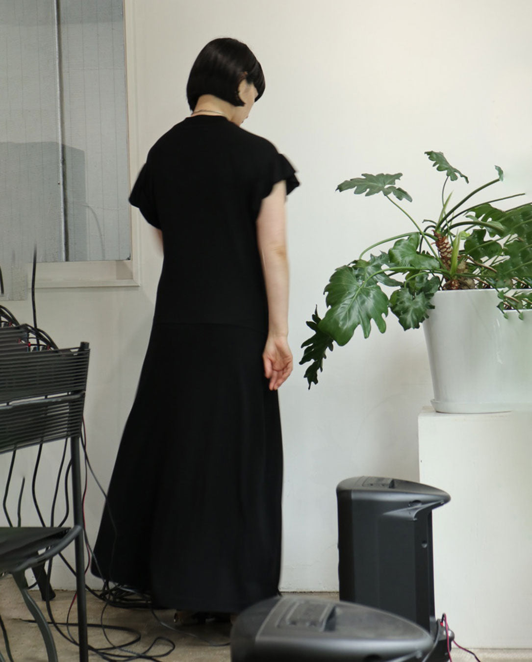 High Twist Smooth Jersey Dress black