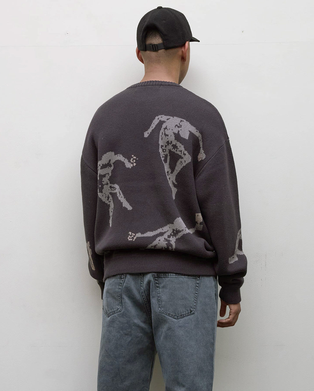 Jacquard Cotton Crewneck Sweater