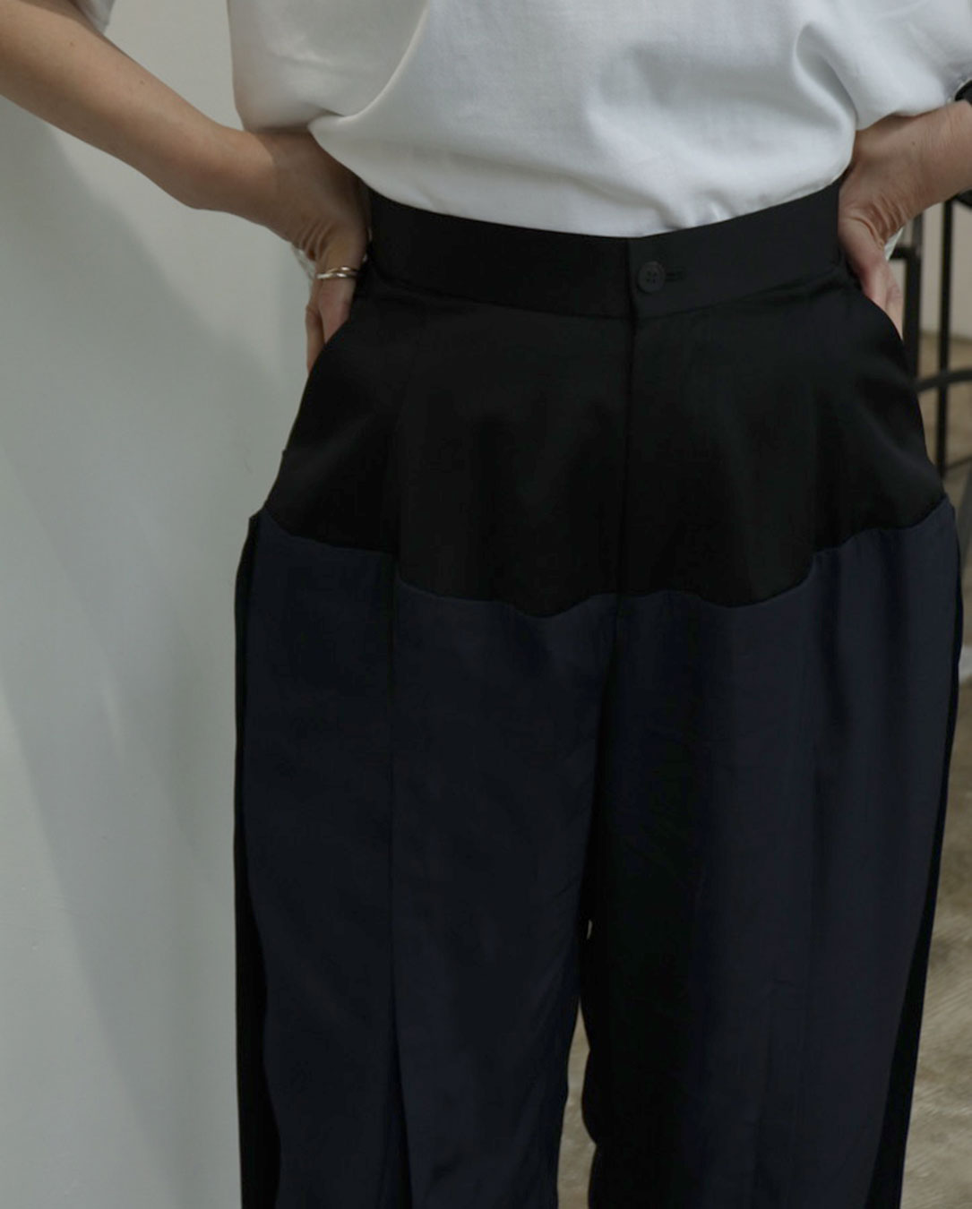 Rayon Silk Twill Trousers navy
