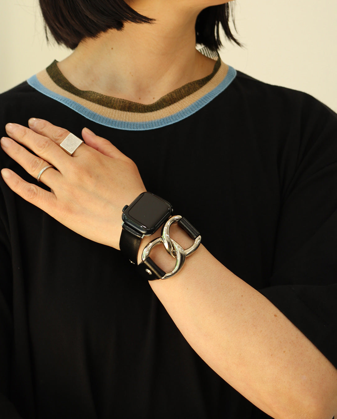 Ring Chain Watch Belt black – LOVE nagoya
