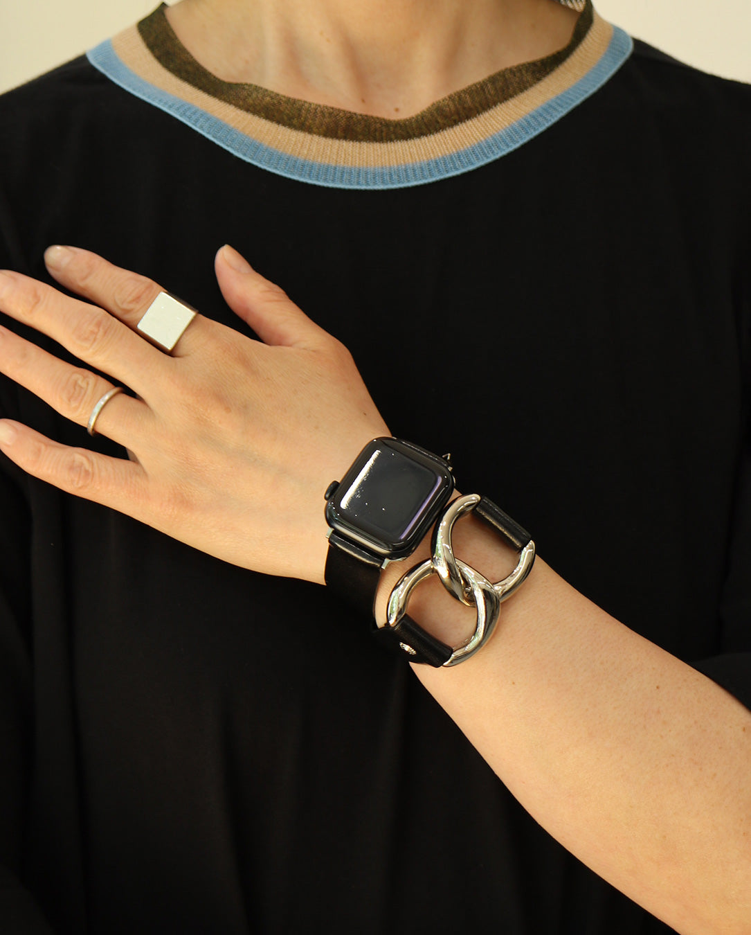 Ring Chain Watch Belt black – LOVE nagoya Ring Chain Watch Belt black – LOVE nagoya