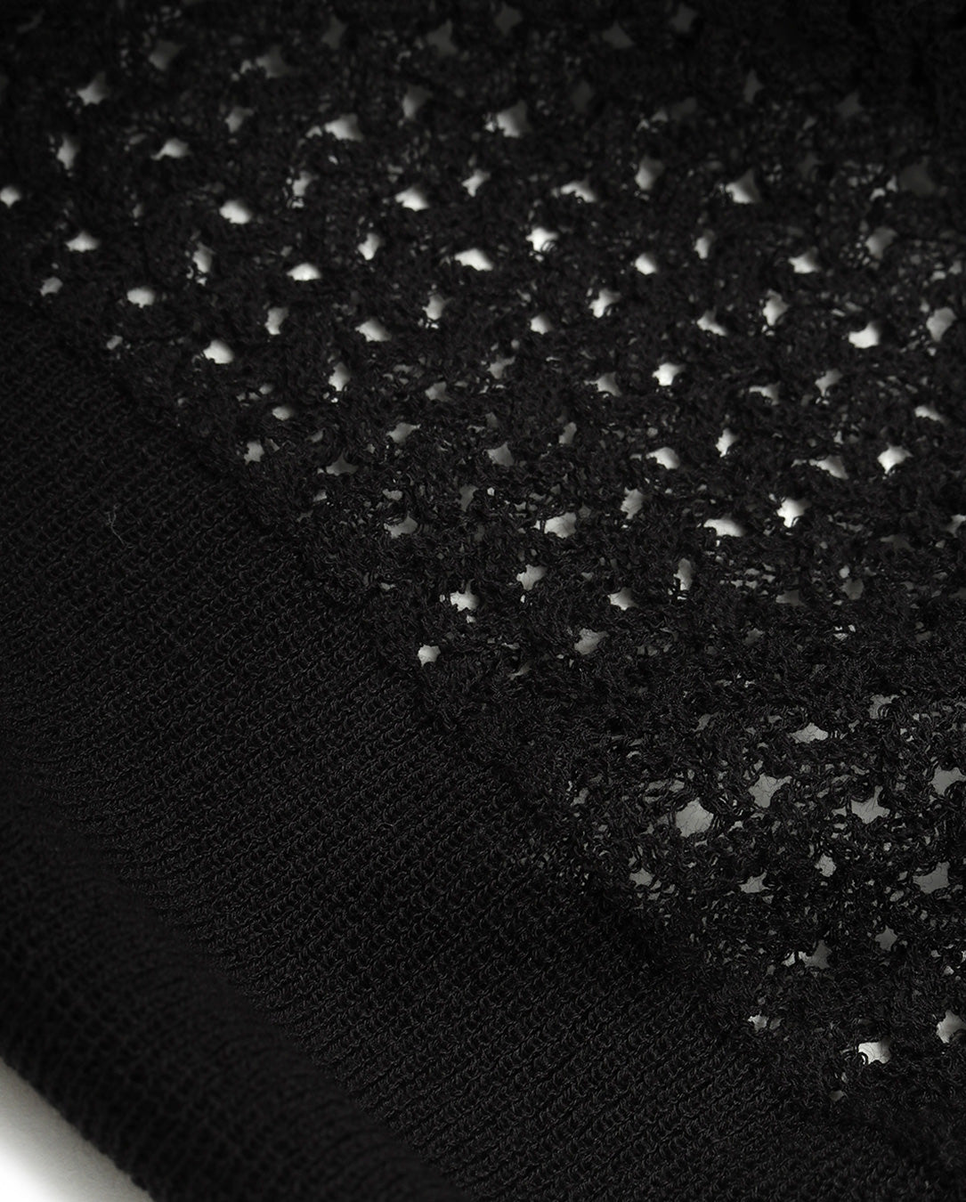 Lace Knit Polo Shirt black
