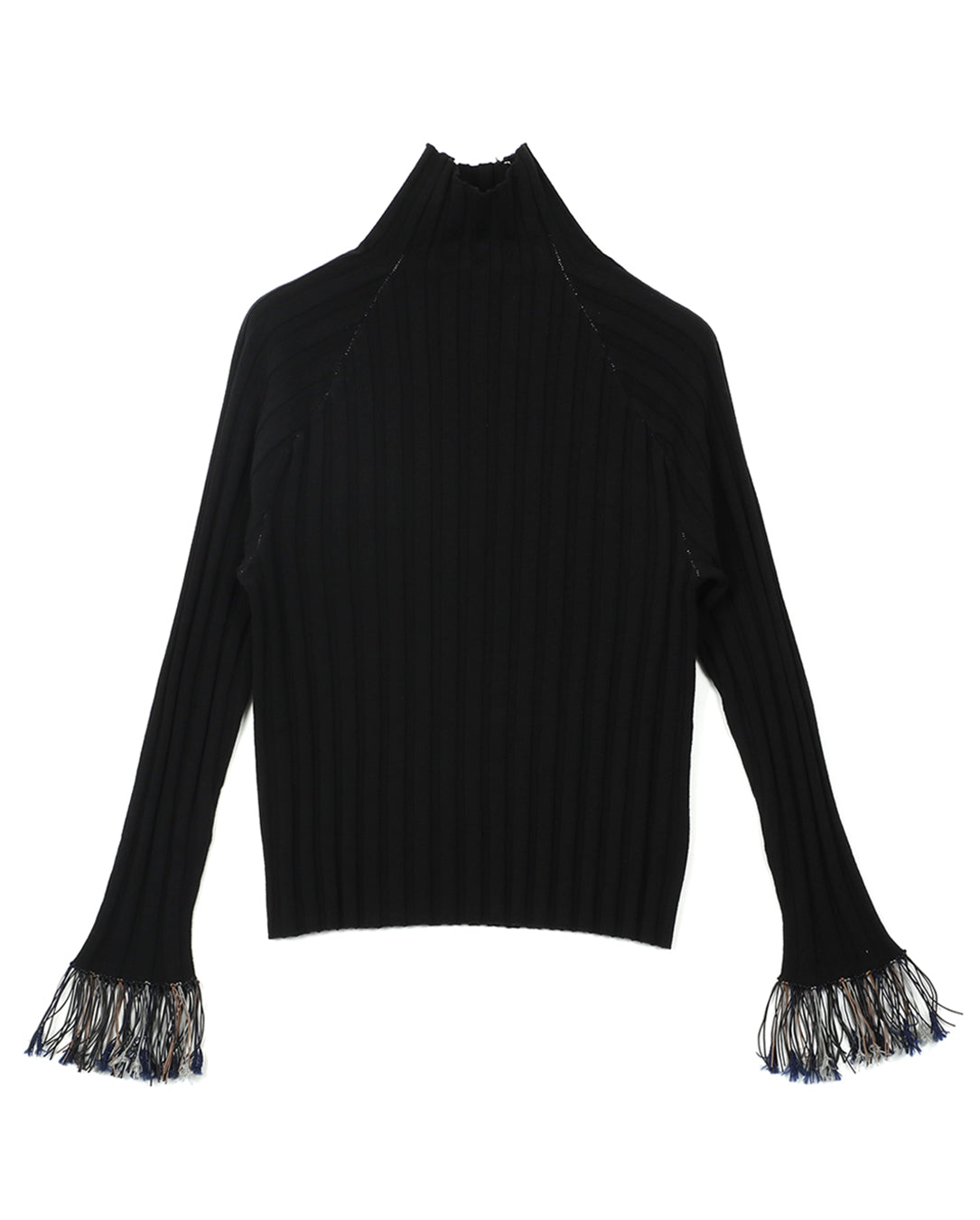 Cuff Fringe Knit black