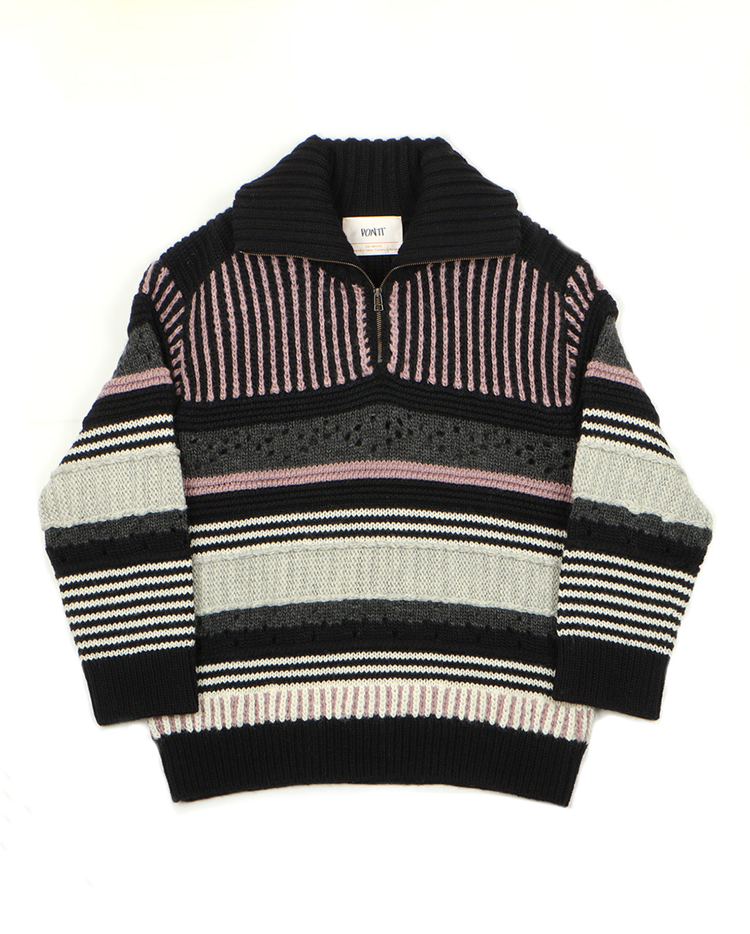 Mix Pattern Pullover Knit monotone