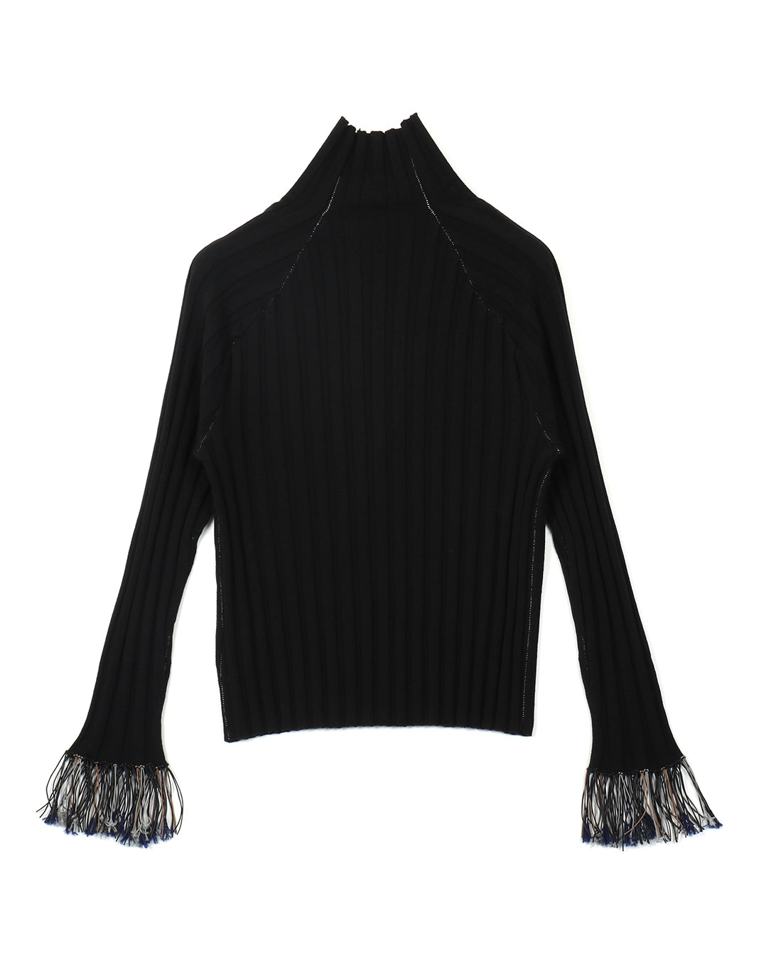 Cuff Fringe Knit black