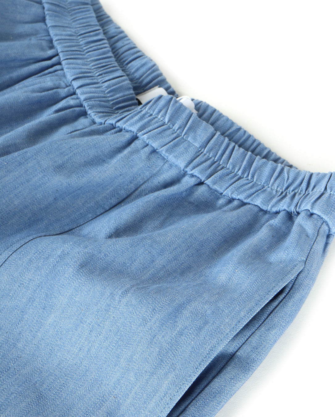 Chambray Frill Pants light blue