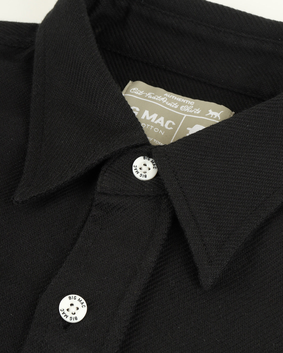 Cat Foot Print Nel Shirt black