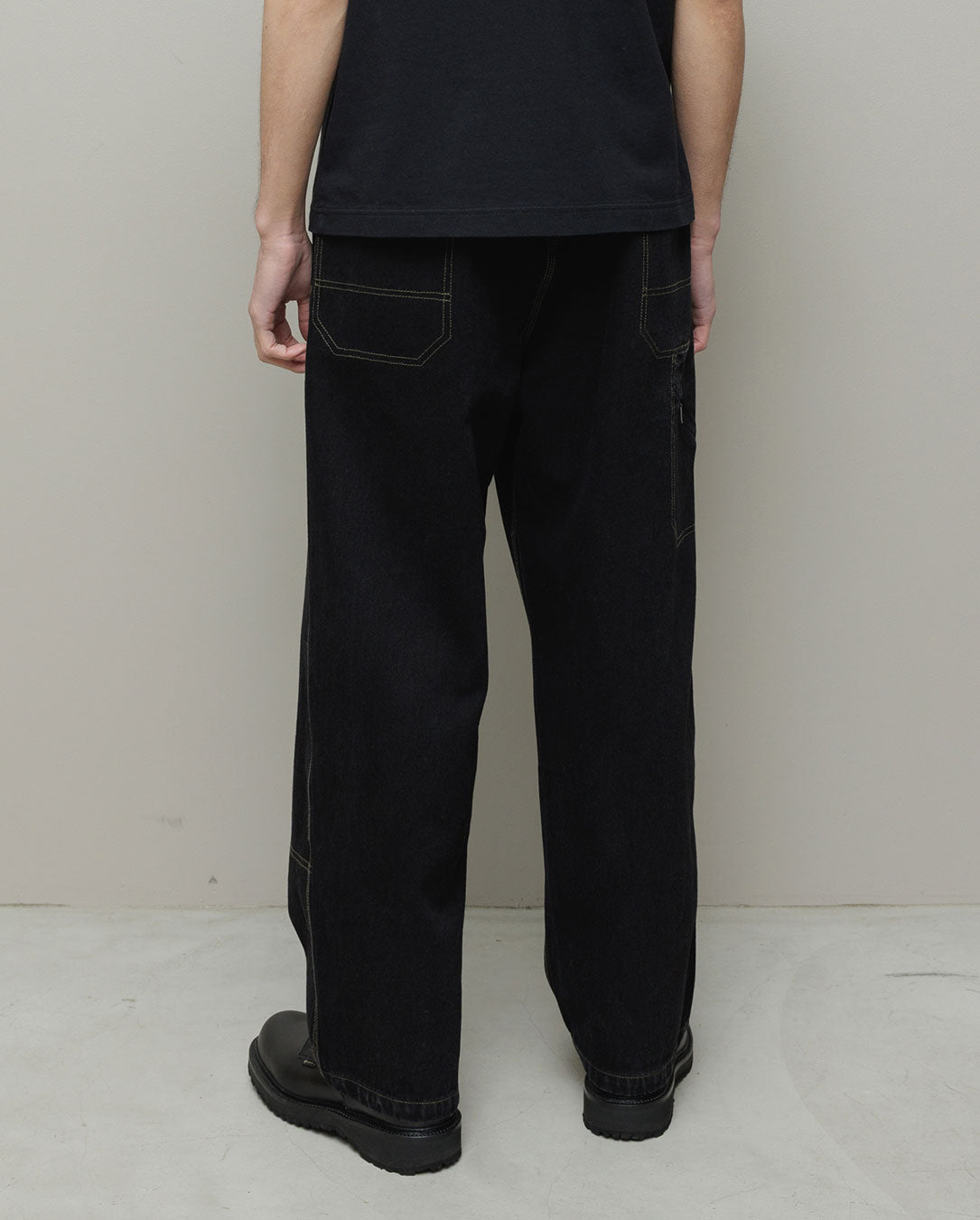 Denim Faux Stitch Carpenter Pant black