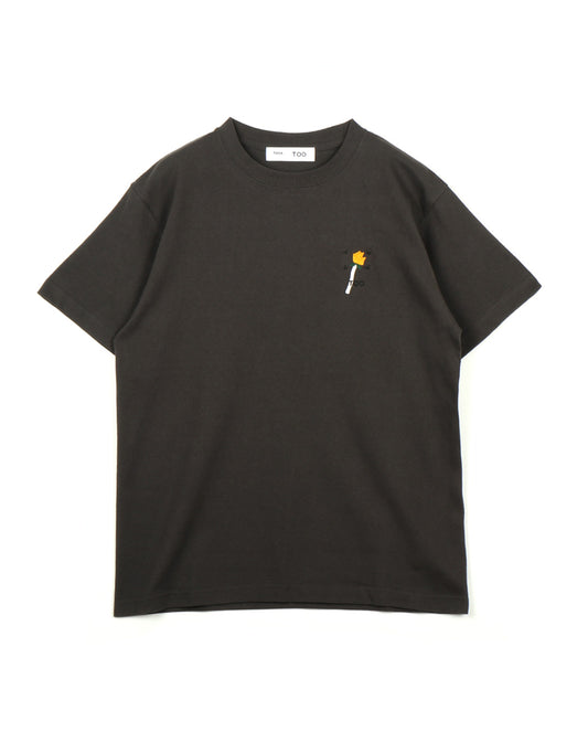 Embroidery T-shirt charcoal