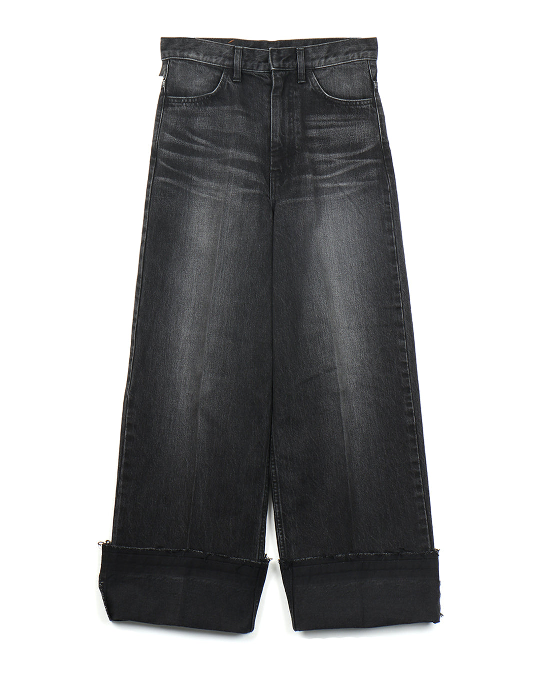 Wide Denim Pants black