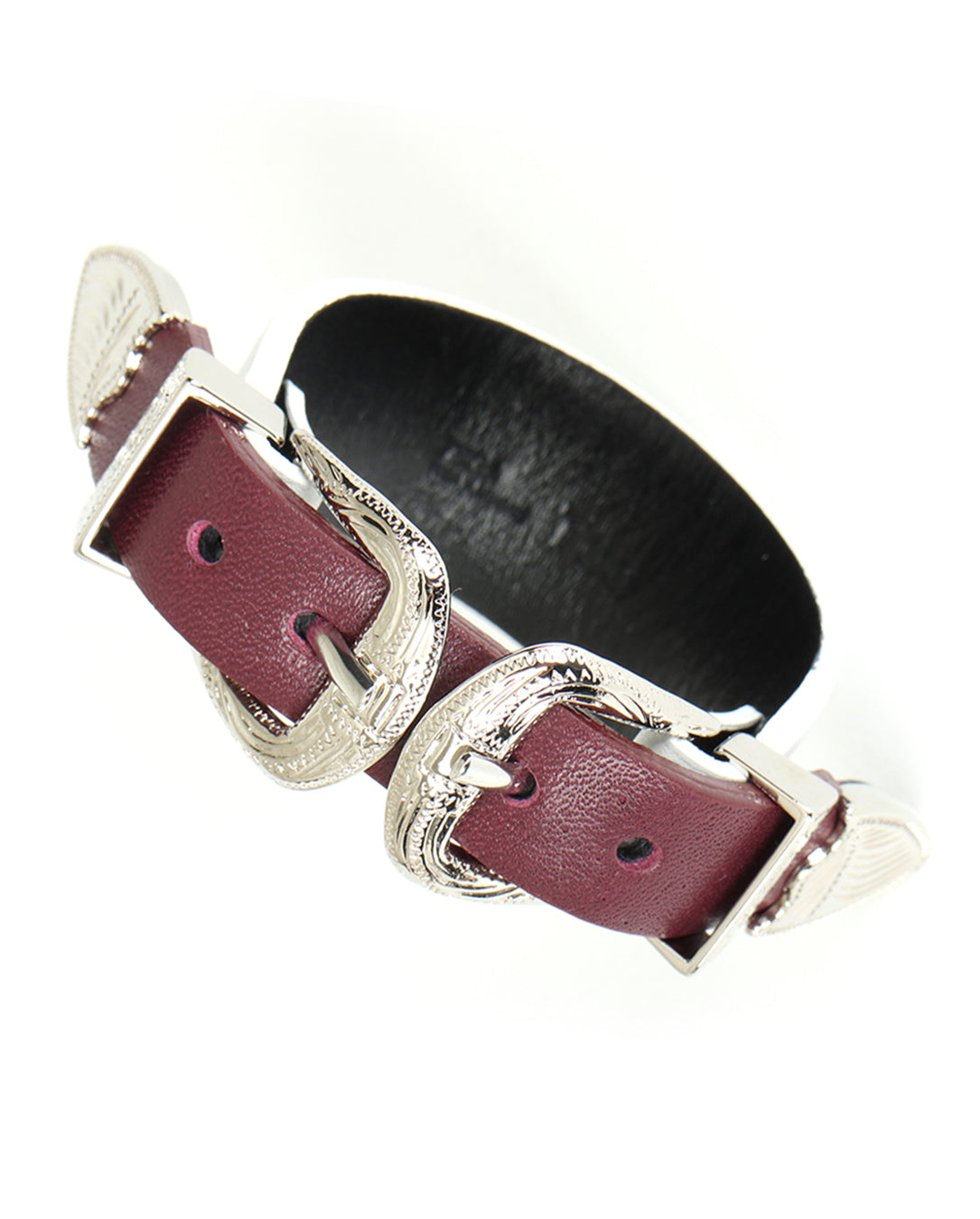Double Buckle Bangle dark red