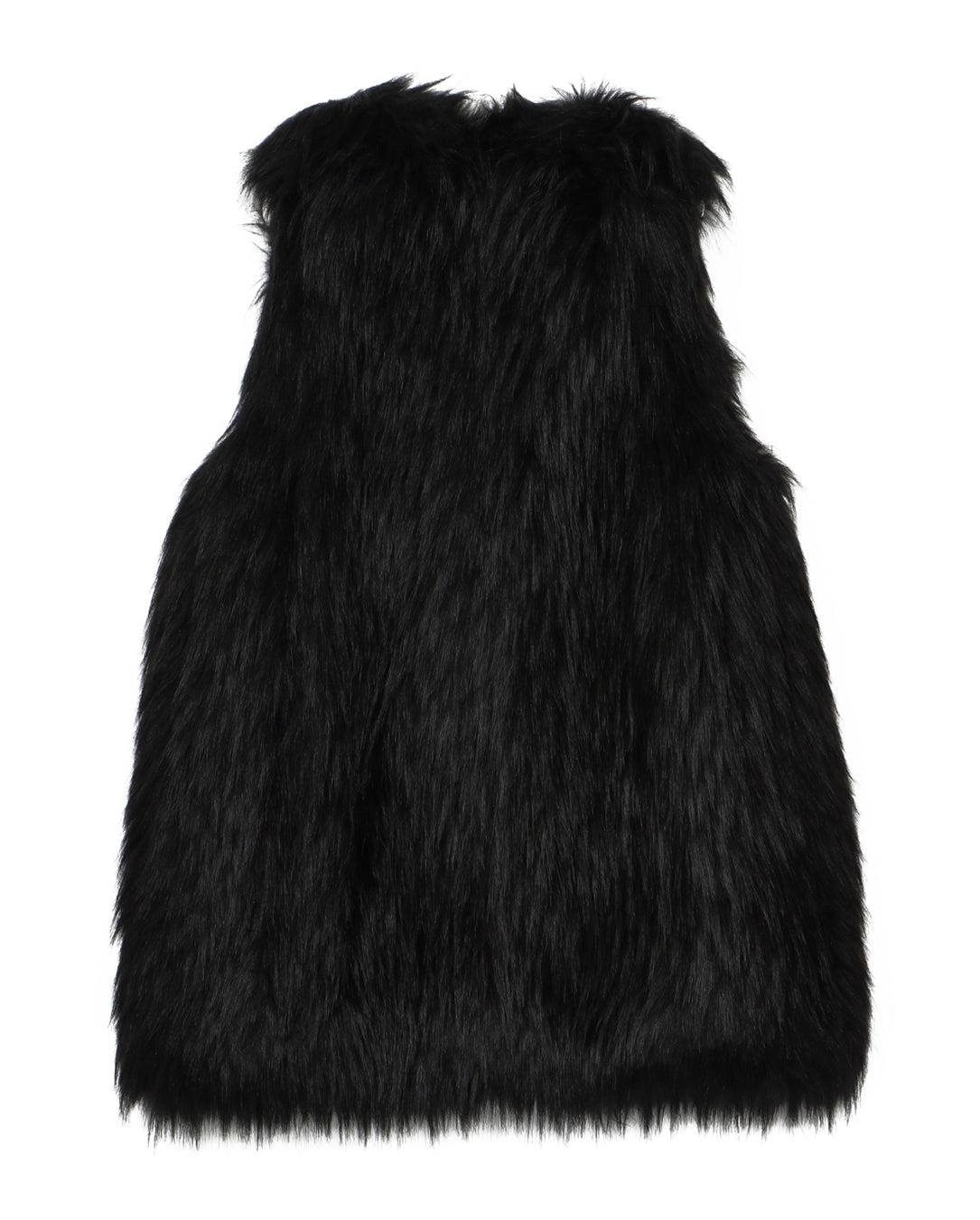 Fur Long Vest black