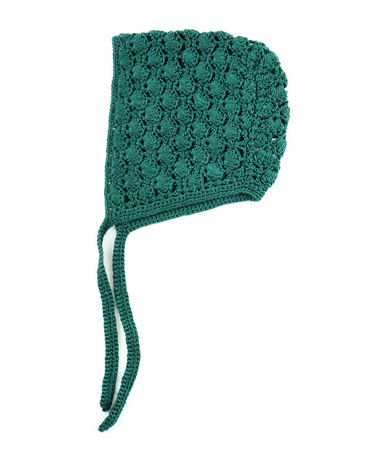 24226 Crocheted Bonnet emerald