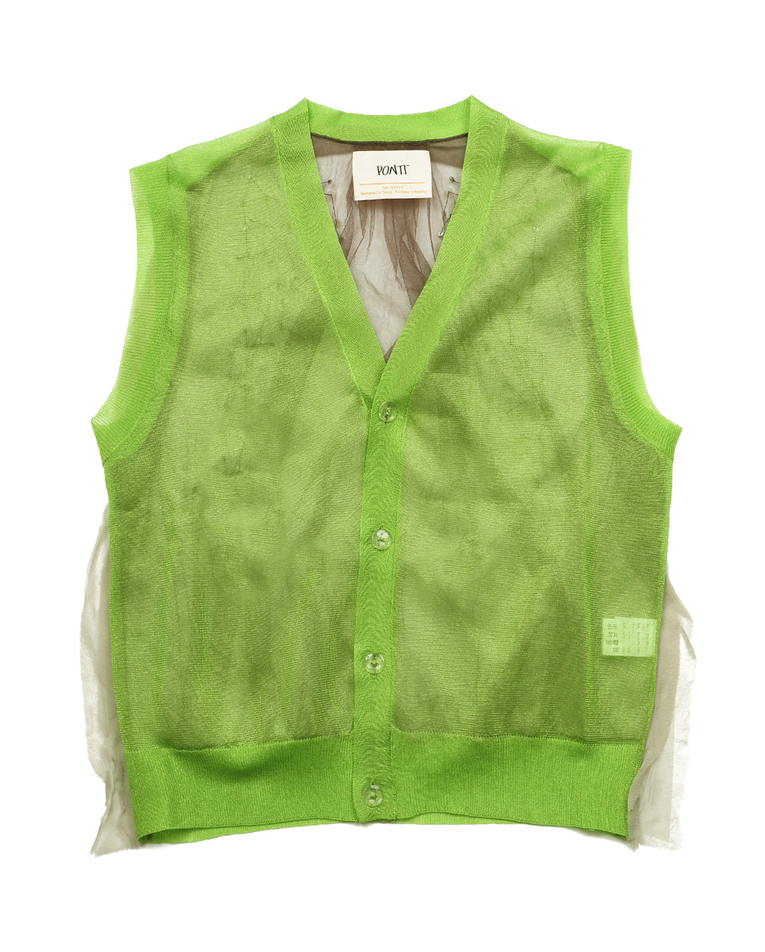 See-through Knit Vest light green