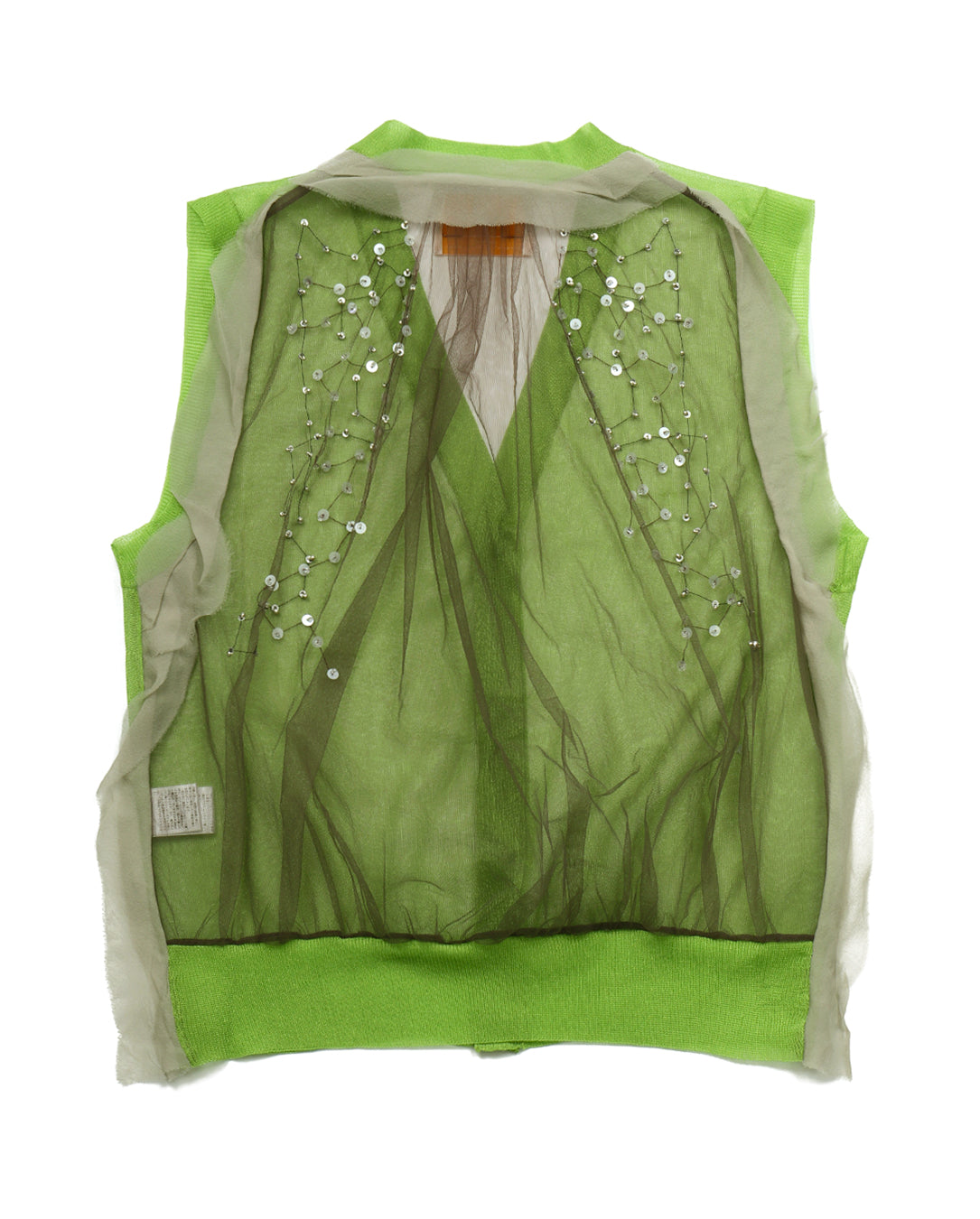 See-through Knit Vest light green
