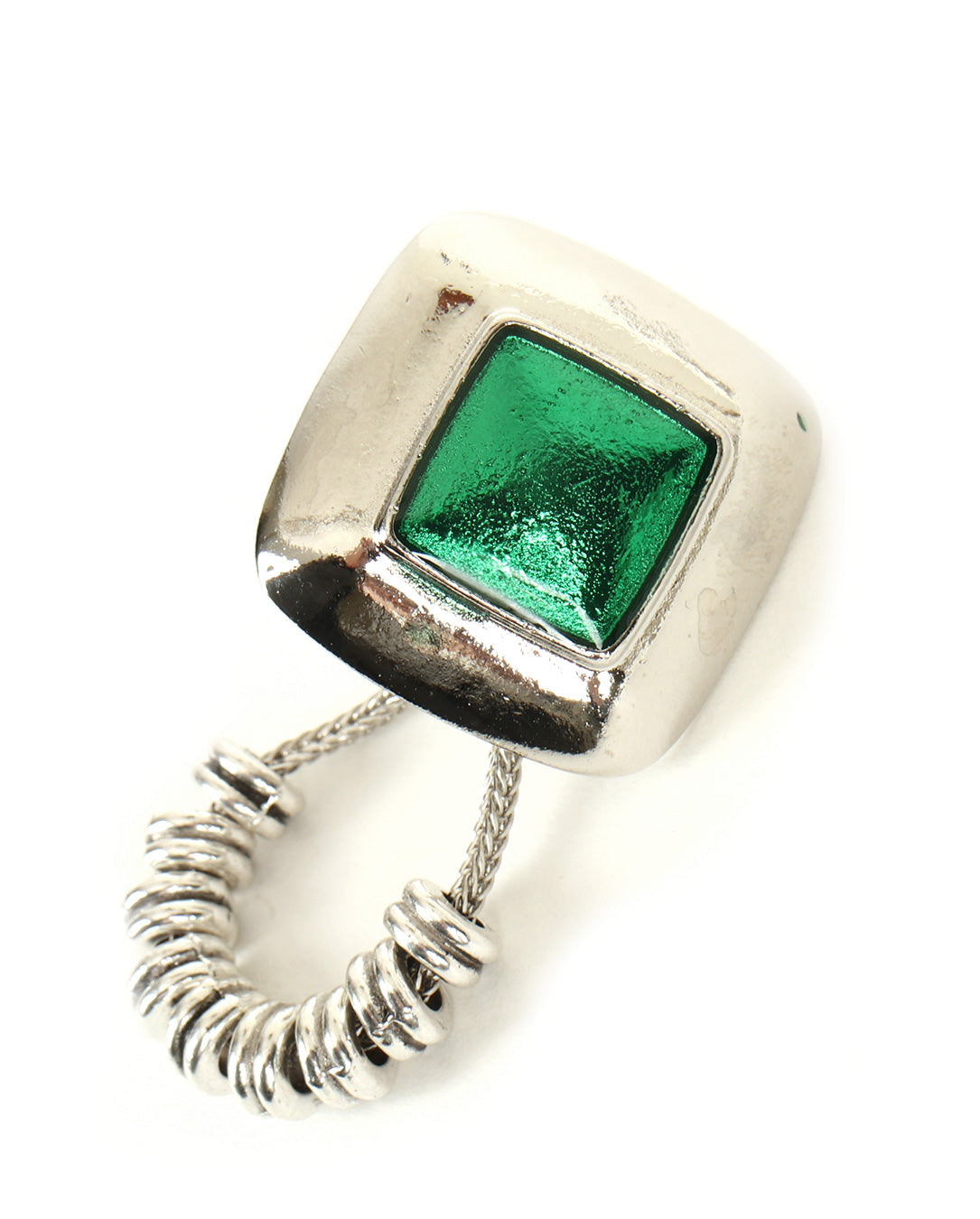 Stone Beads Pierced Earrings green