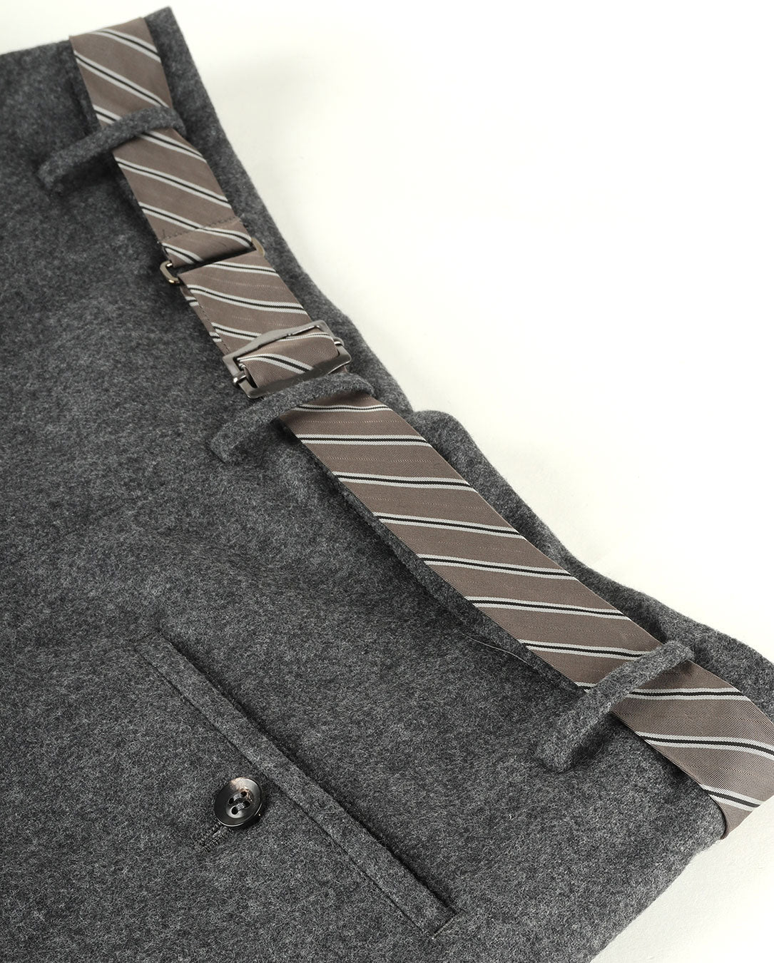 Wool Flannel Trousers charcoal grey