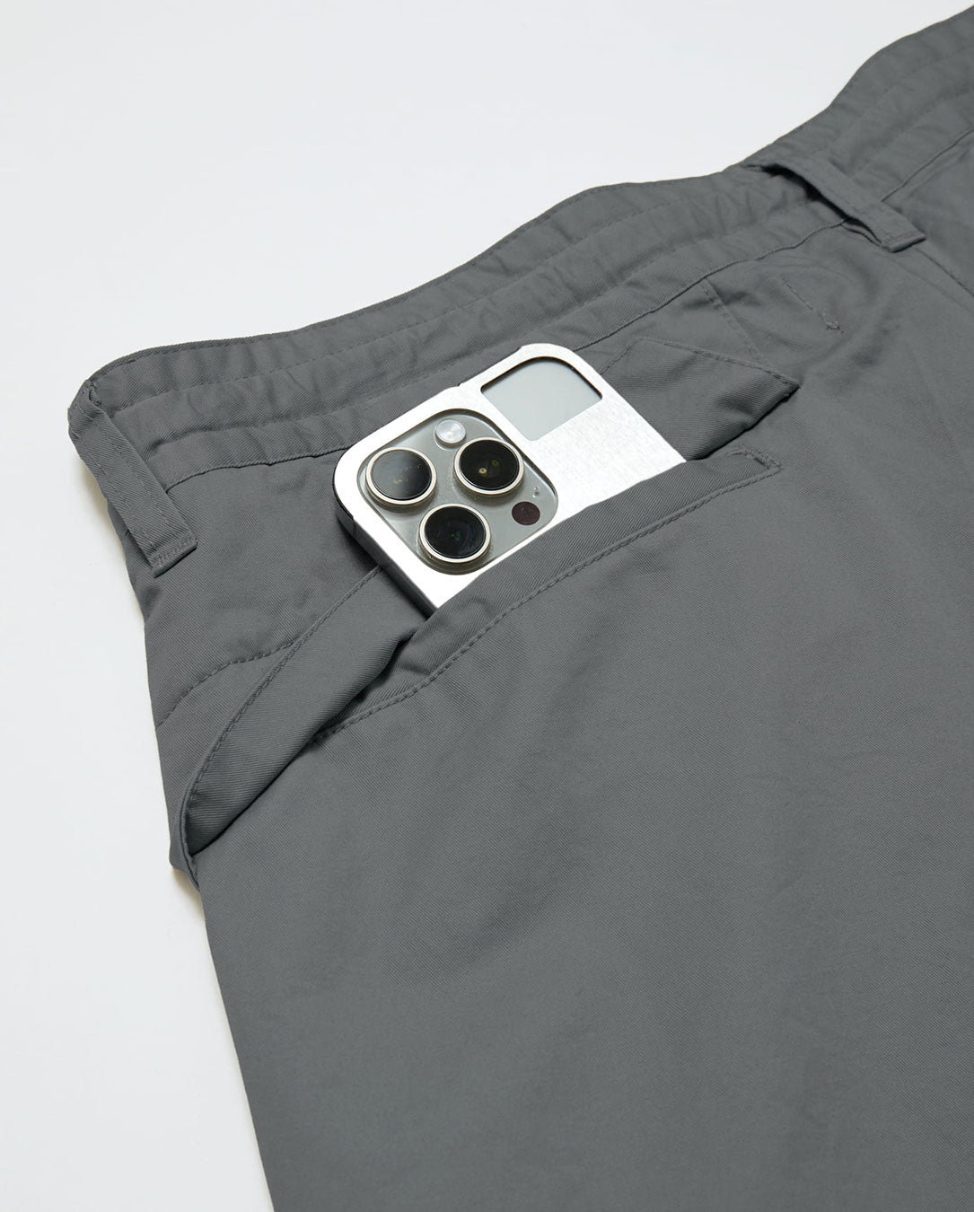 Cotton Twill Over Sized Bermuda Short asphalt