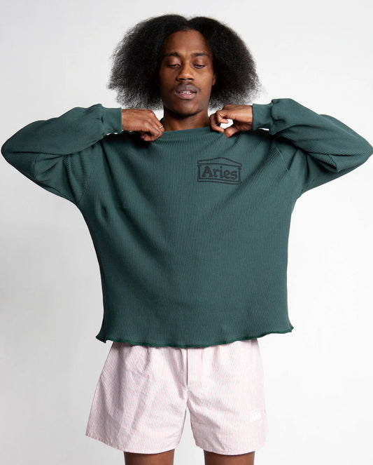 Waffle LS Tee olive