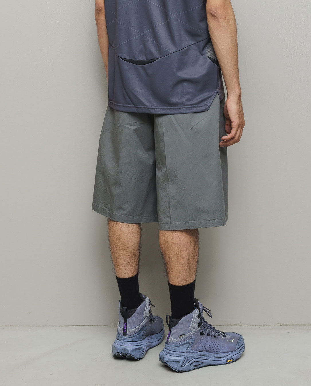 Cotton Twill Over Sized Bermuda Short asphalt