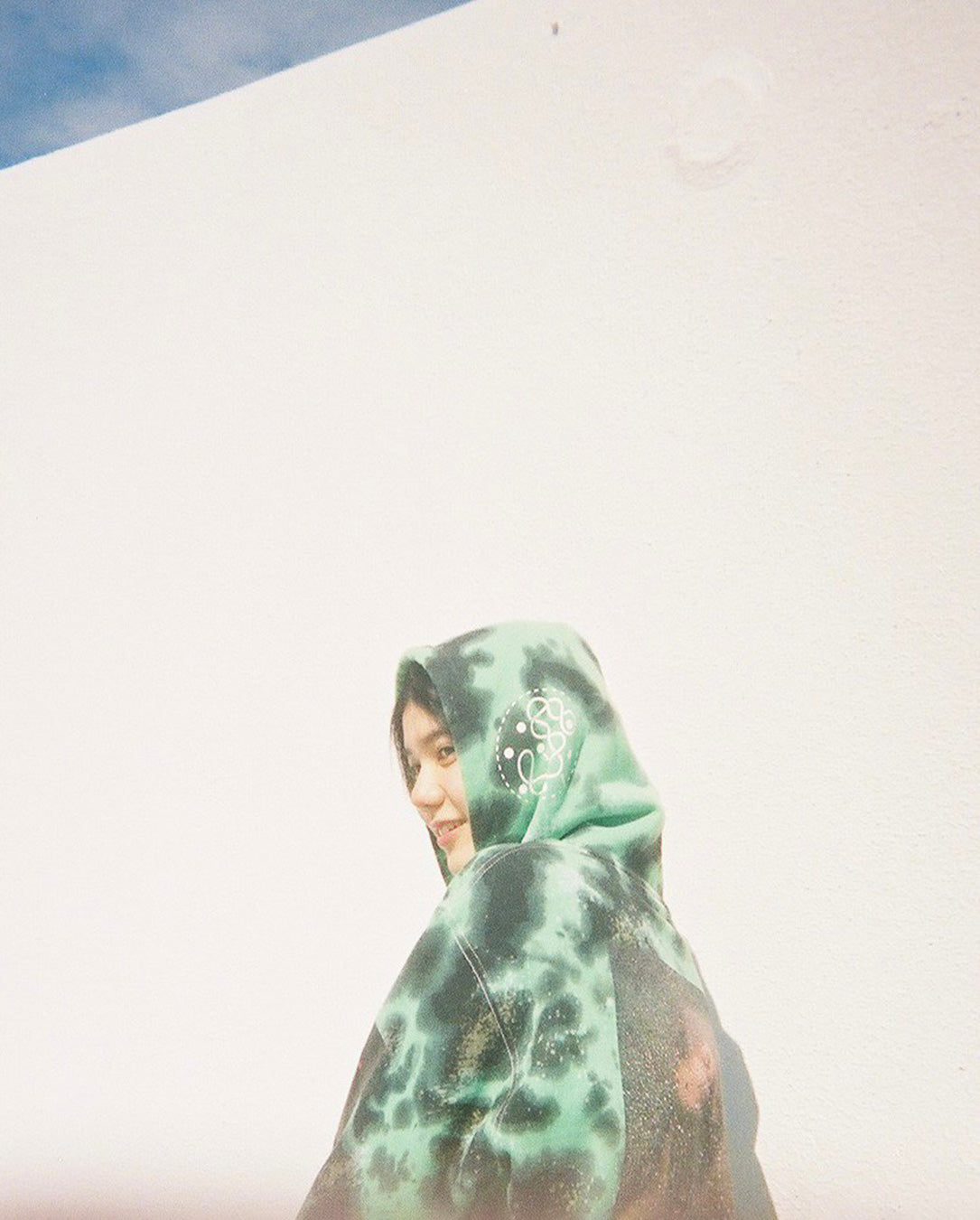 BLANKMAG x Bal  “Elle Showering outside” Tie dye Hoodie green