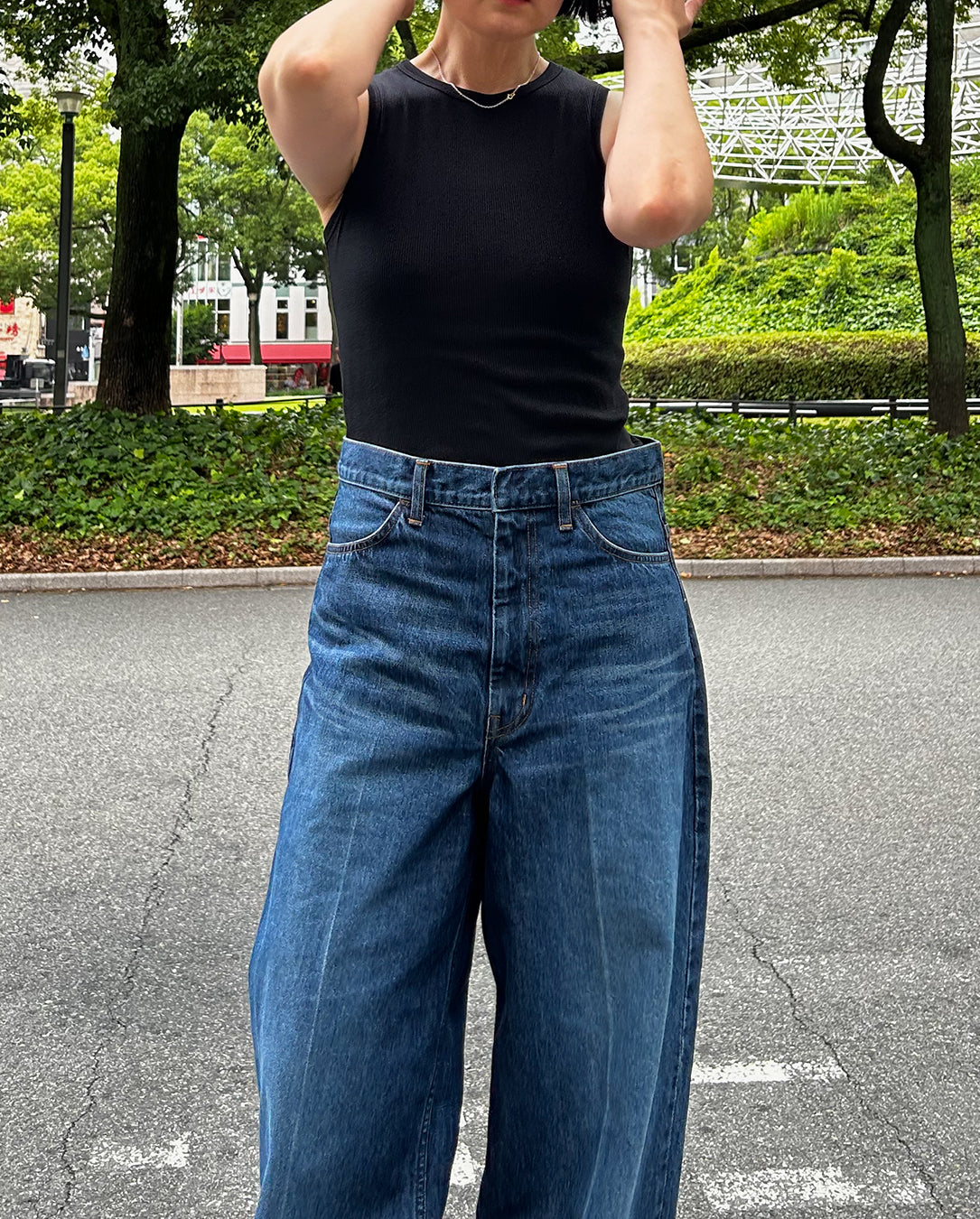 Wide Denim Pants blue