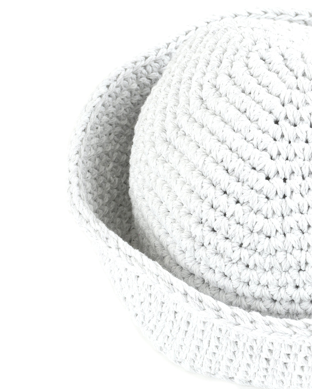 t'1835 Crocheted Sailor Hat light grey