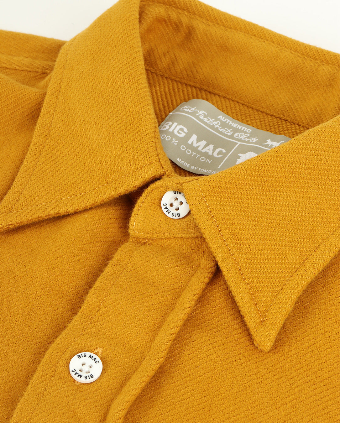 Cat Foot Print Nel Shirt mustard