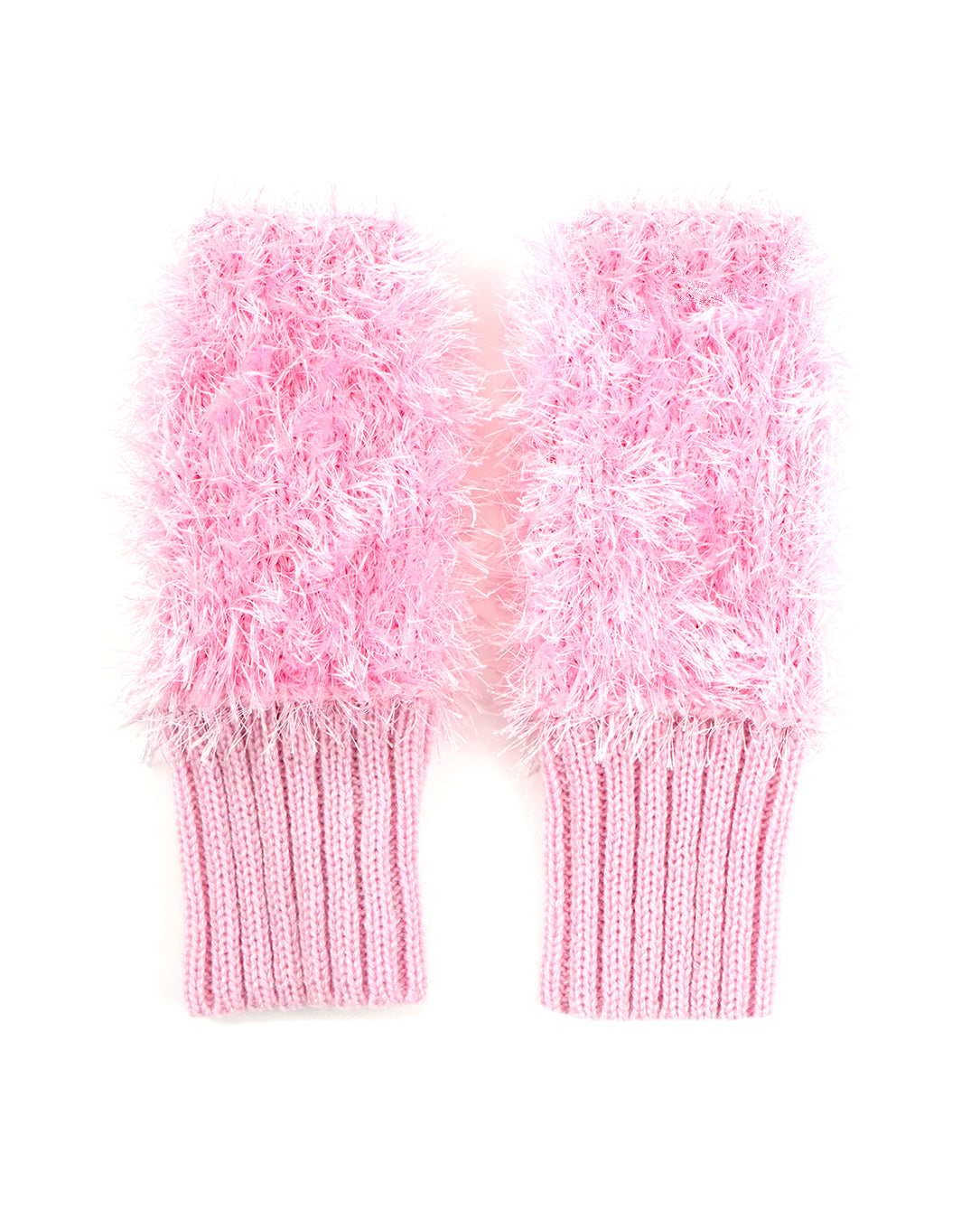 t'1730 Handmade Furry Mittens pink