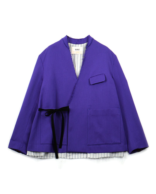 Wool Cotton Twill Jacket purple rain