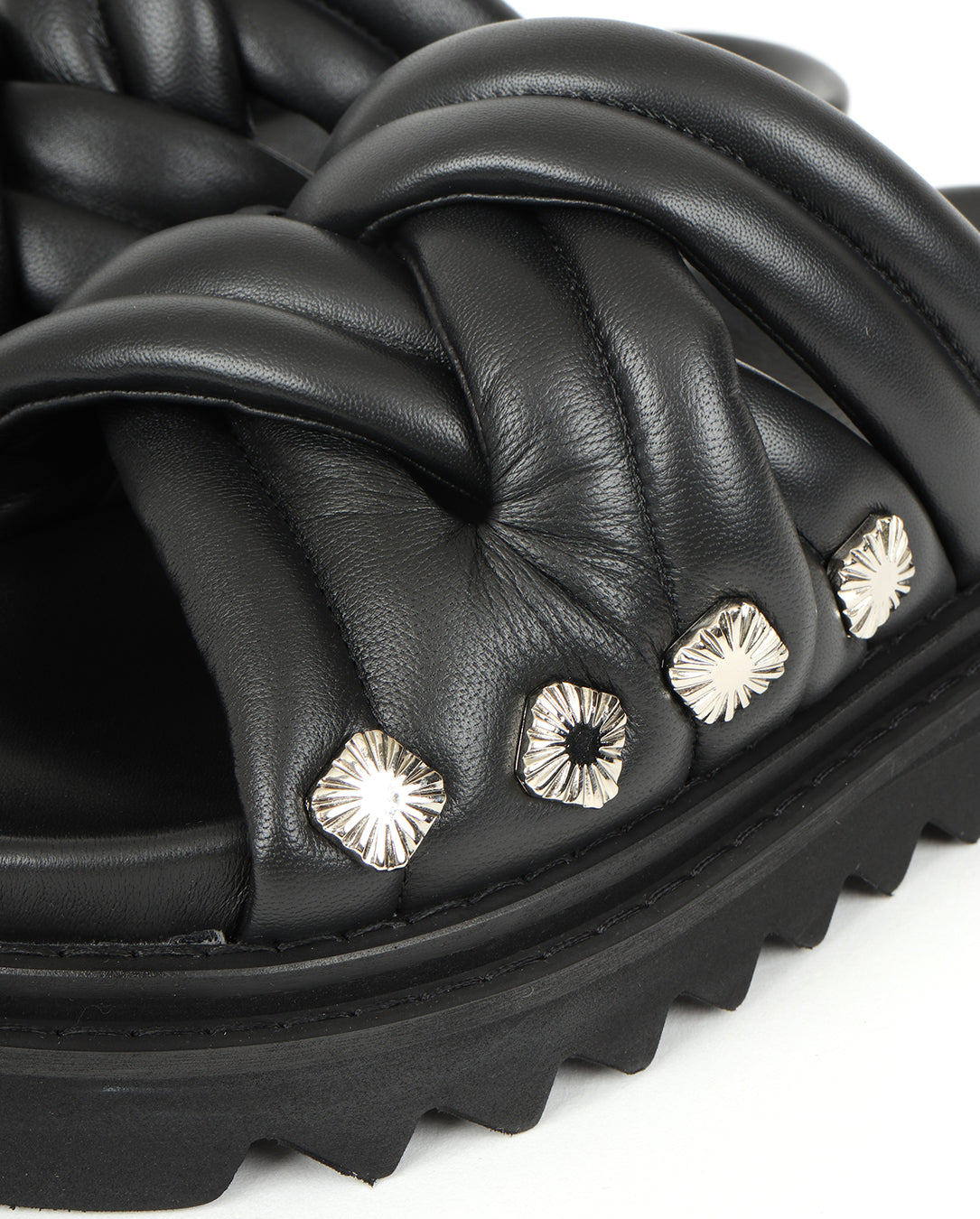 Braid Leather Sandal black