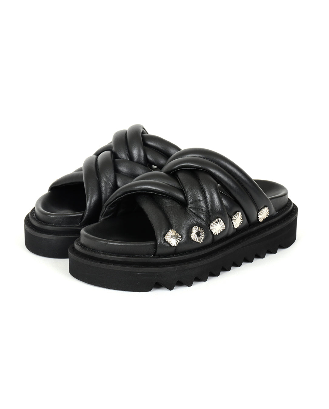 Braid Leather Sandal black