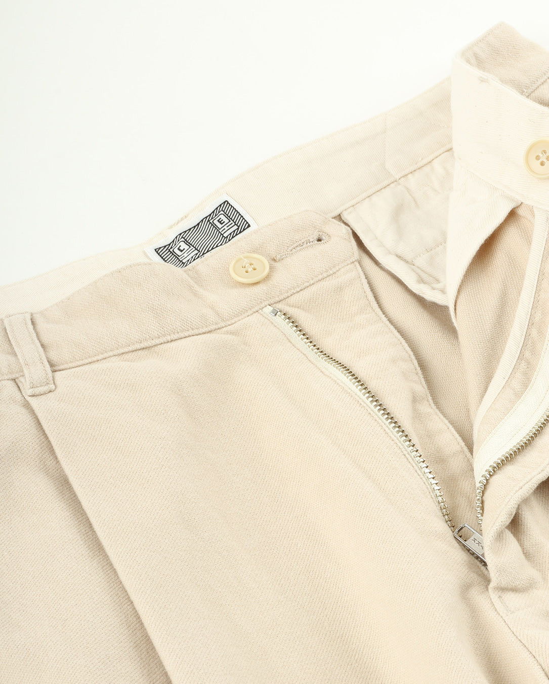 Brushed Soft Cotton One Tuck Pants