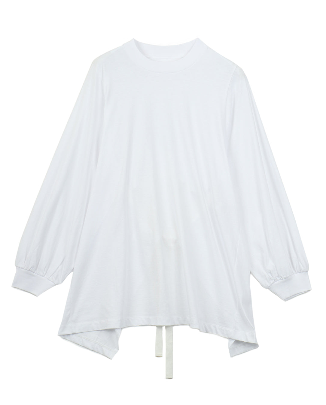 Cotton Jersey Cut-off Long T-shirt white