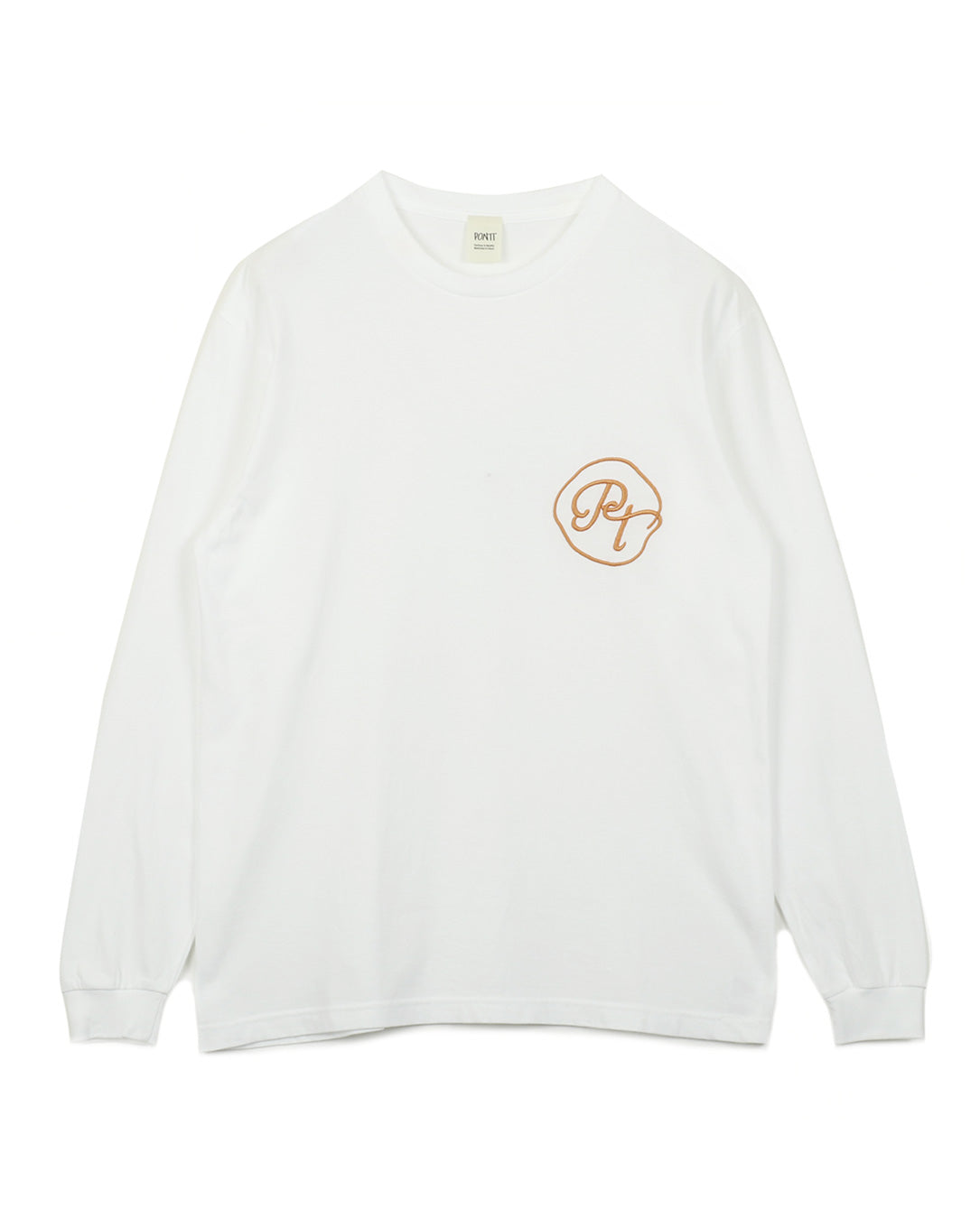 Logo Embroidery Long T-shirt white