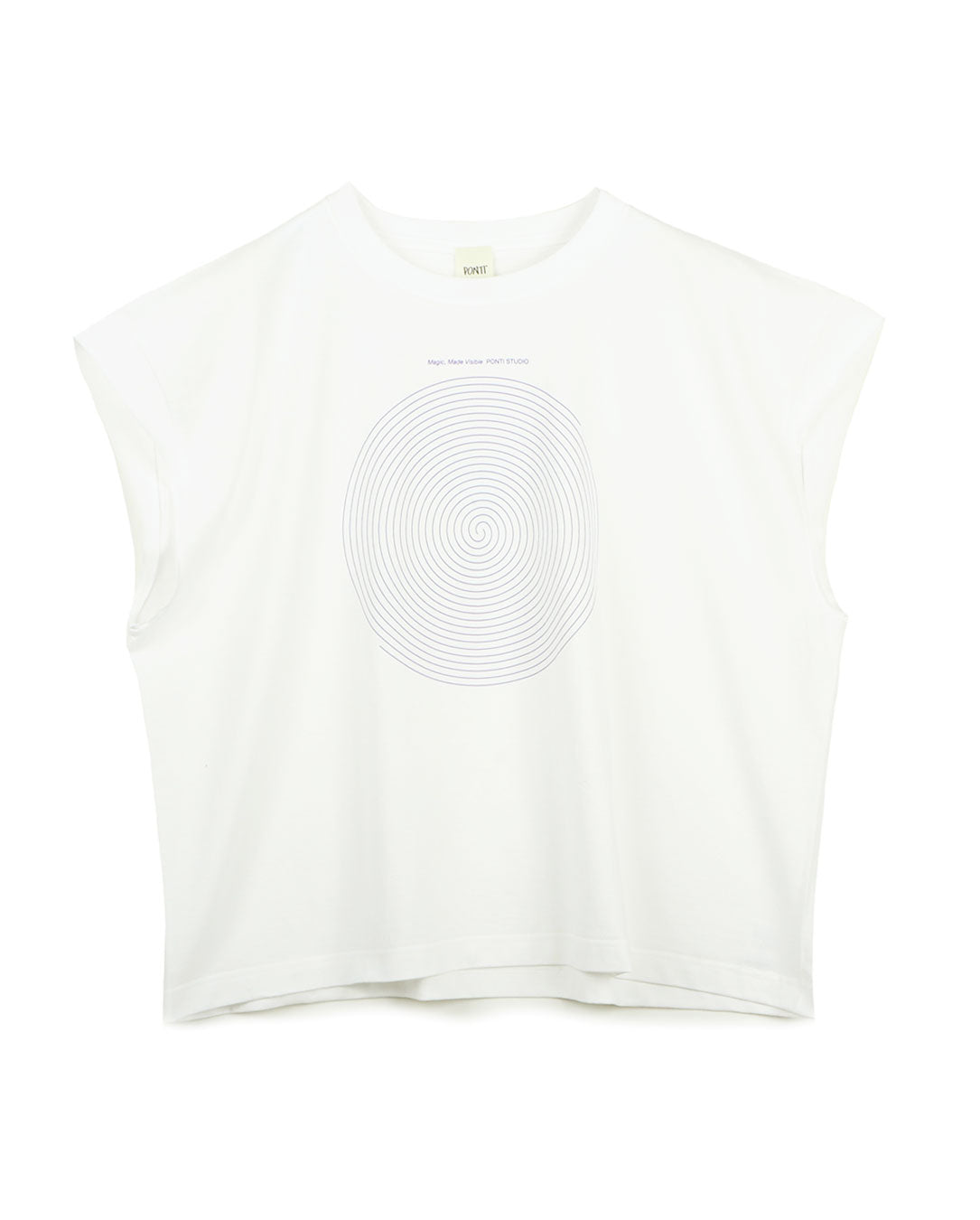 Magic,Made Visible Cut Off Print T-shirt white