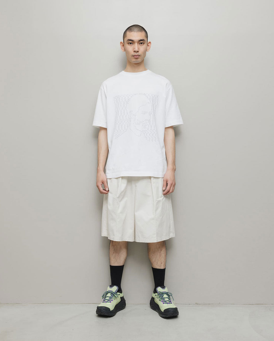 Cotton Twill Over Sized Bermuda Short stone beige