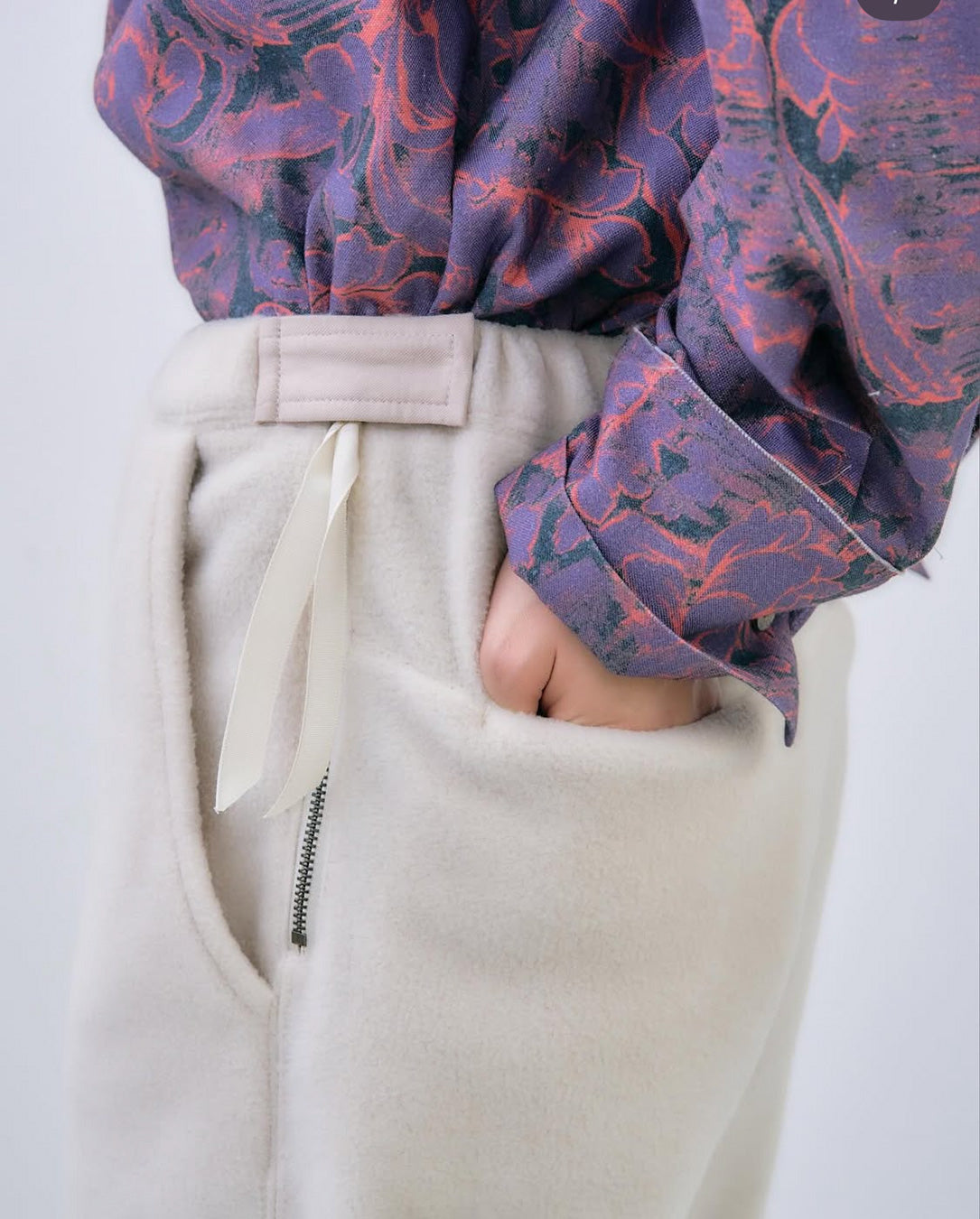 Wool Fleece Pants off white