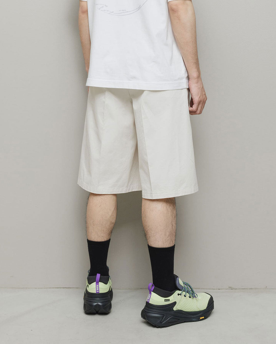 Cotton Twill Over Sized Bermuda Short stone beige