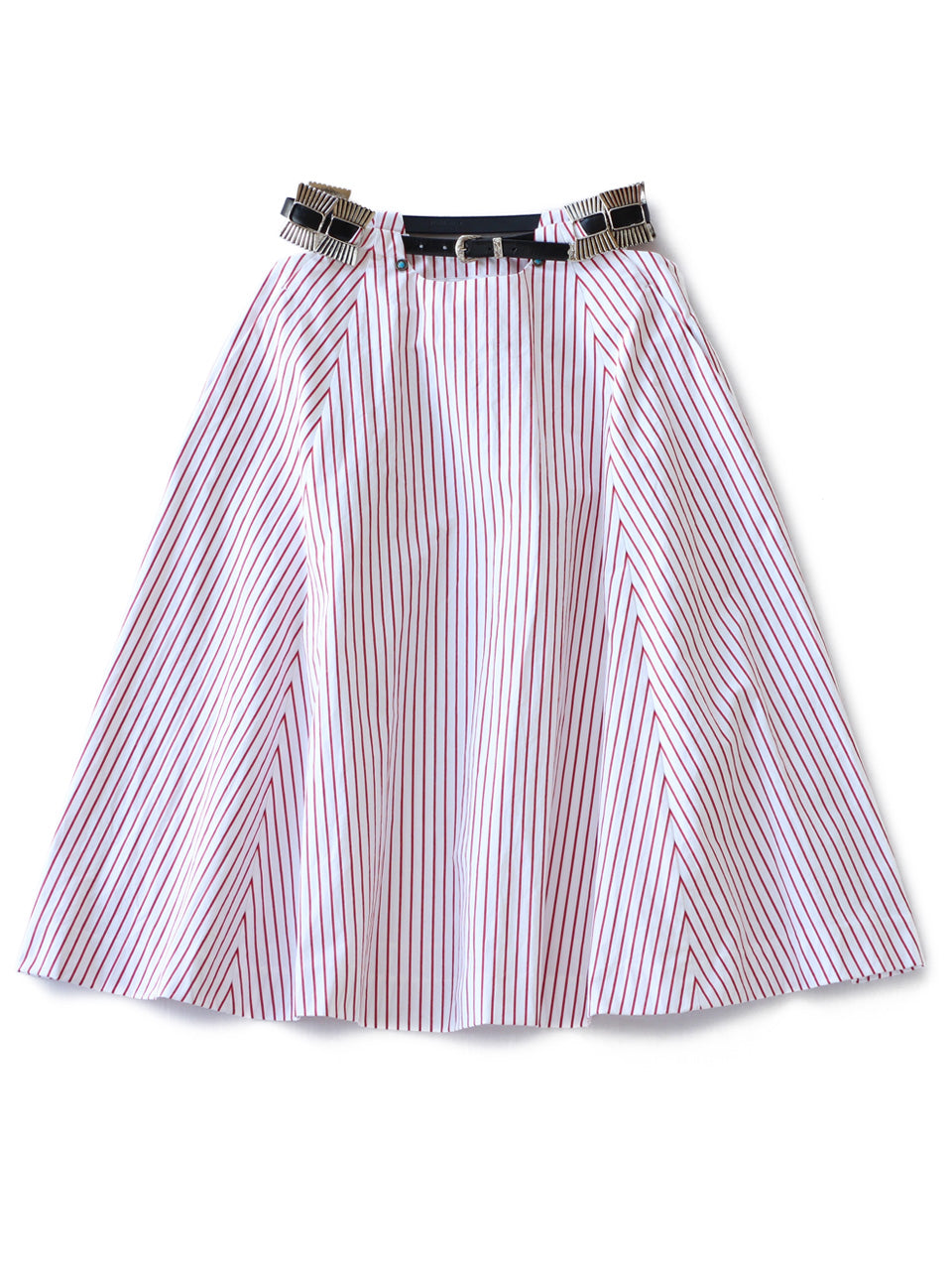 Cotton Stripe Skirt (red)