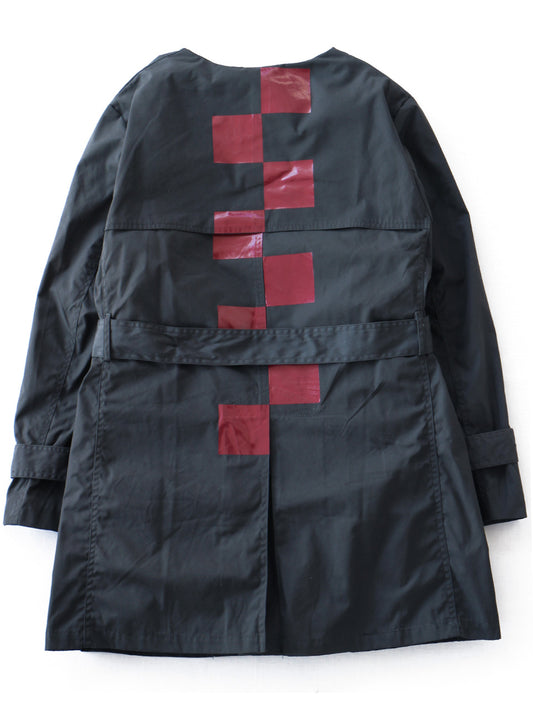 Plainly Colored Trench Coat (black/red)