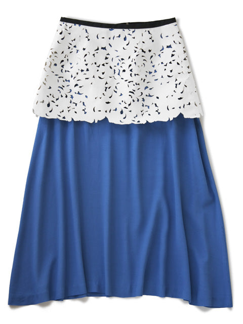 Cut Work Emboss Skirt (blue)