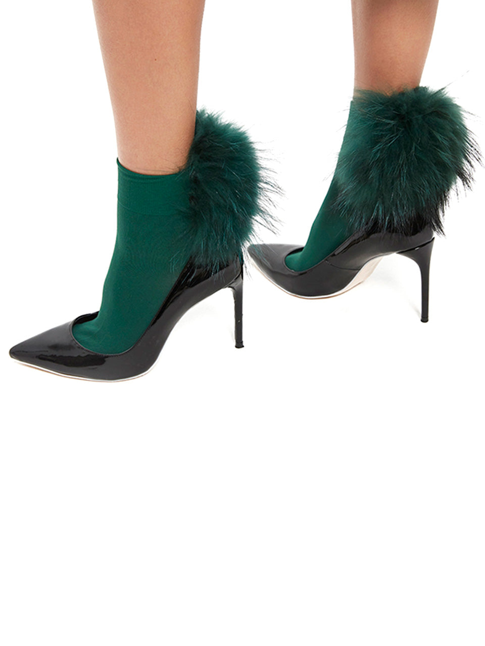 Raccon Fur Socks (green)