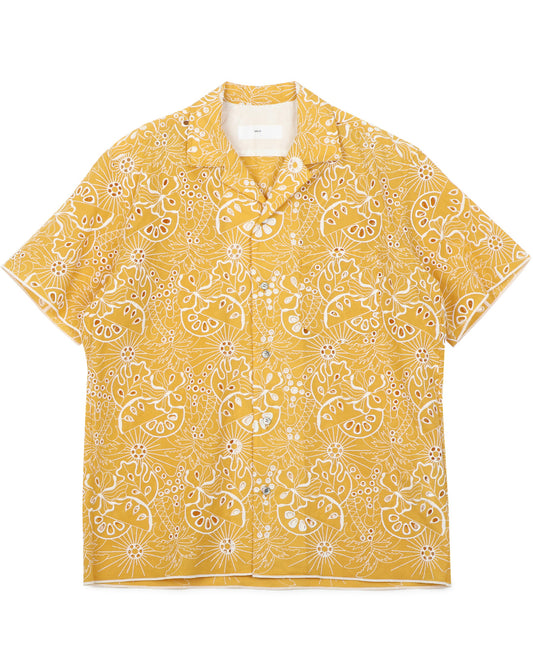 Cotton Embroidery S/S Shirt yellow