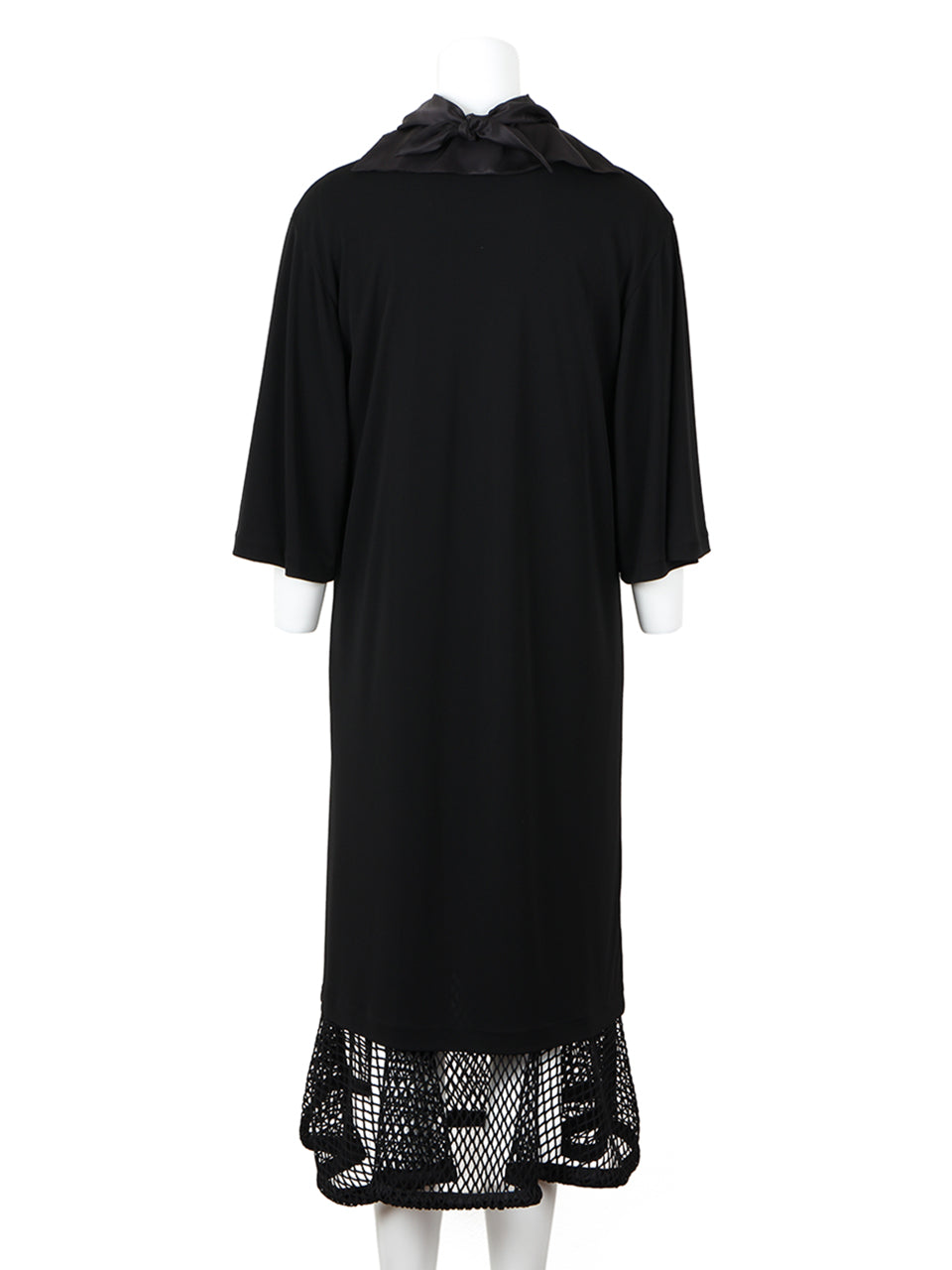 Rayon Jersey Mesh Dress (black)