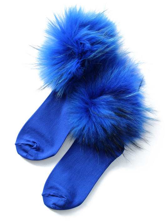 Raccon Fur Socks (blue)