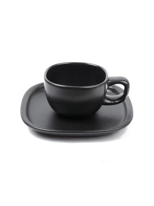 Coffee cup and saucer (black)