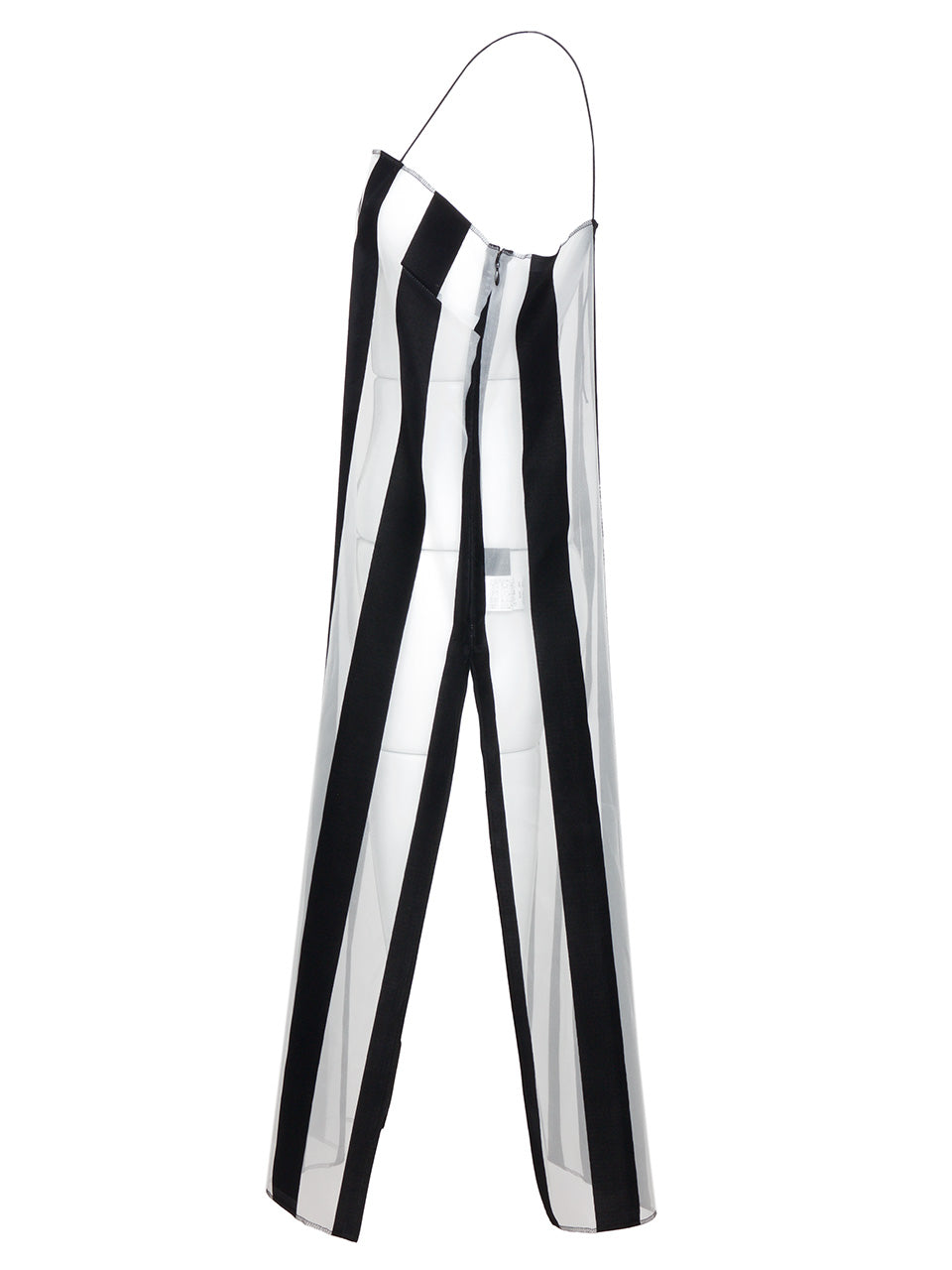 Striped Organza Cami Dress (black)